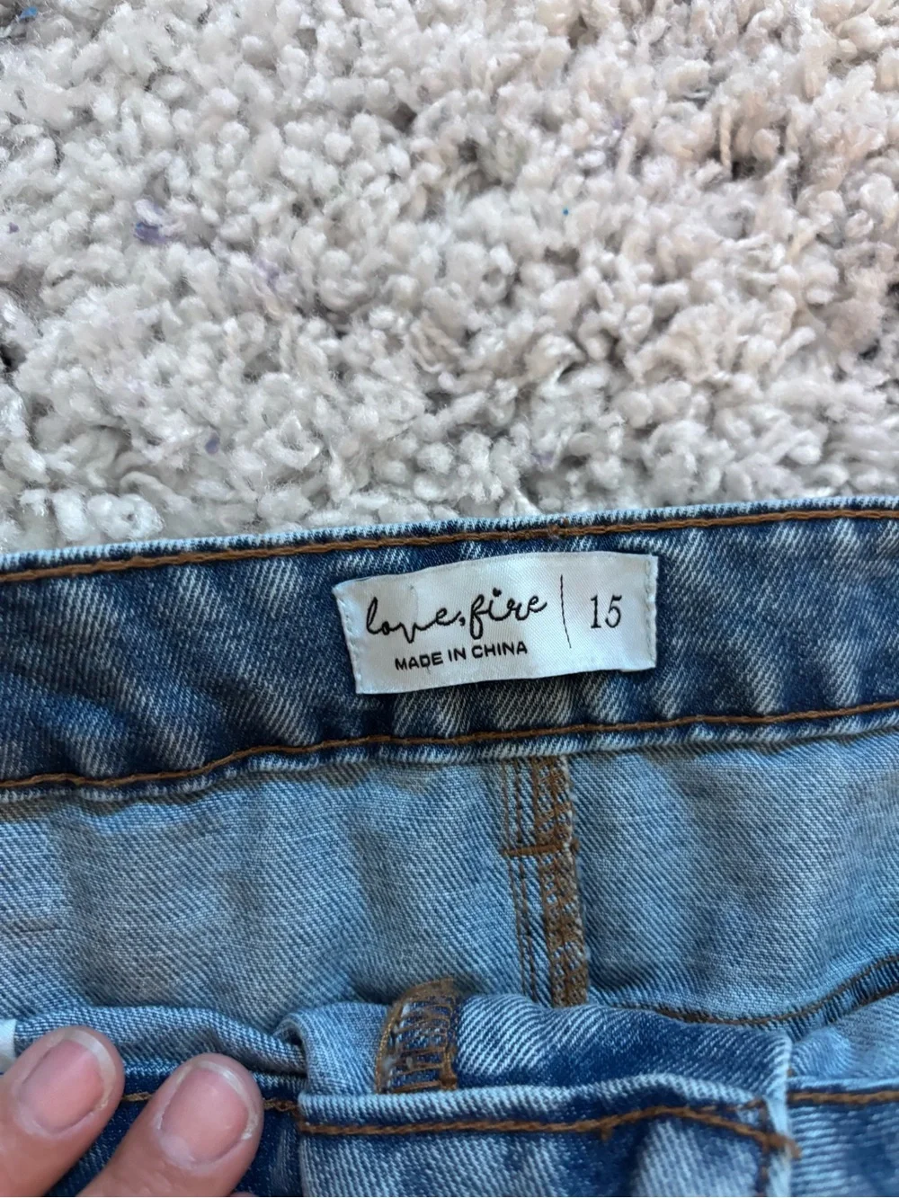 love, Fire Blue Denim Cargo Skirt